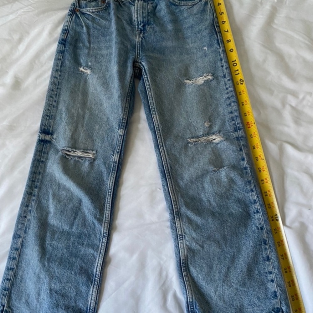 Zara Distressed Light Blue Jeans